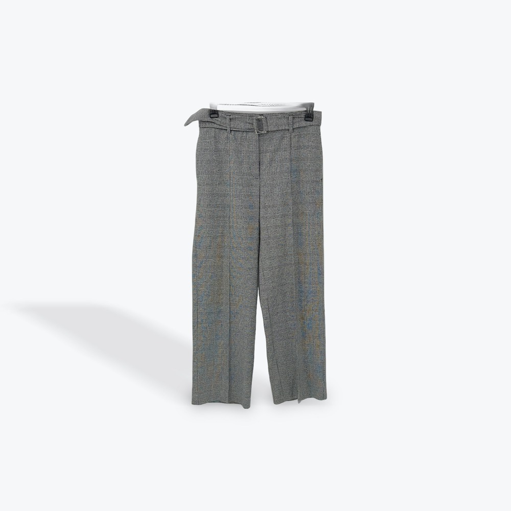 MNG Basics Women's Plaid Trousers Wide Leg High‎ Waist Business Casual Career